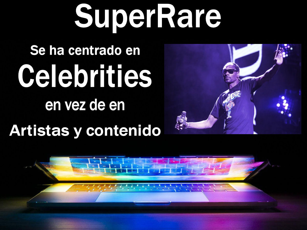 SuperRare se ha centrado en famosos y celebrities en vez de en artistas y contenido