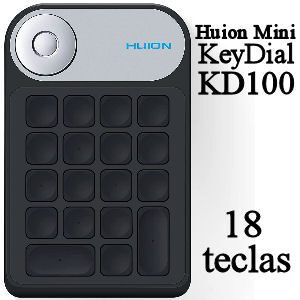 Teclado inalámbrico con botones de acceso directo para tabletas gráficas, teclado Huion Mini KeyDial 100 con 18 teclas personalizables